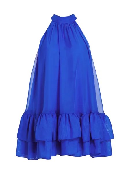 Мини-платье Erna с завязками на спине Alice + Olivia, сапфировый
