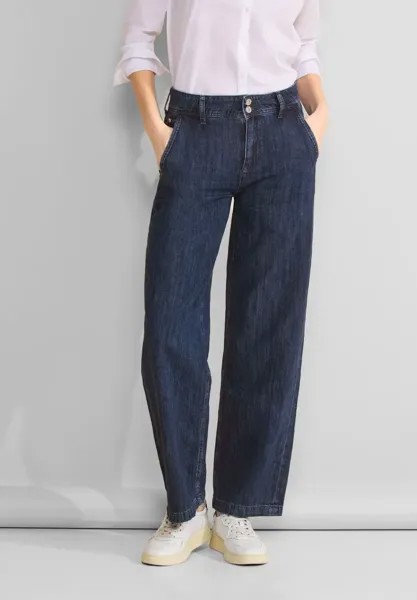 Джинсы STREET ONE с завышенной талией и застежкой на 2 пуговицы, цвет Soft Indigo Wash
