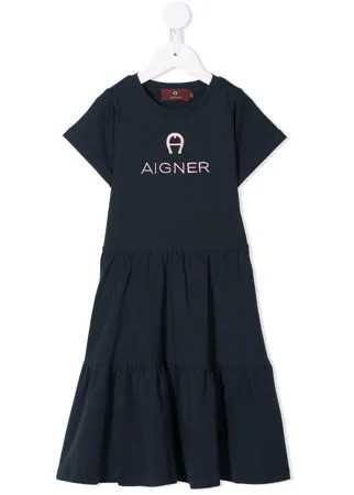 Aigner Kids ярусное платье-футболка