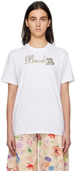 Белая футболка с украшением Collina Strada