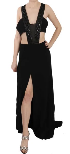 JOHN RICHMOND Платье Черное кожаное платье с кристаллами IT40 / US6 / S Рекомендуемая розничная цена 3600 долларов США