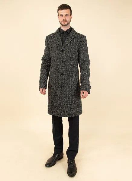 Пальто мужское MISTEKS DESIGN 52276 черное 60 RU