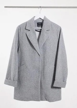 Серое пальто Bershka-Серый