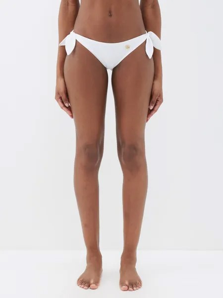 Трусики бикини с завязками по бокам и бляшкой-логотипом Dolce & Gabbana, белый