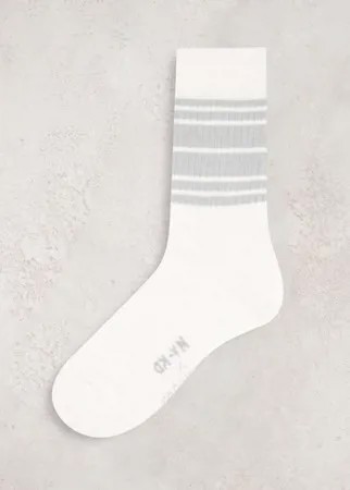 Белые хлопковые носки с принтом-логотипом Hunkemoller X NA-KD-Белый