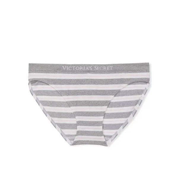 Трусики-бикини Victoria’s Secret Seamless Striped, серый/белый