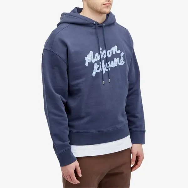 Maison Kitsune Толстовка оверсайз Handwriting, синий