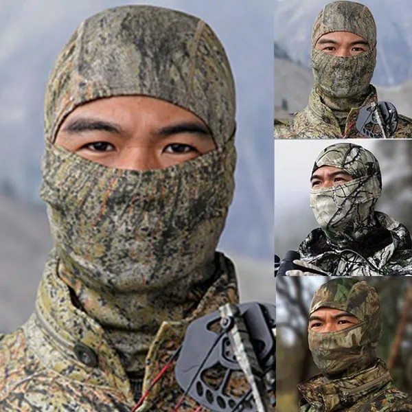 Камуфляж Голова С капюшоном Full Face Зимний кемпинг Охотничья шапка Военная тренировка Теплая маска для лица Защитные шапки