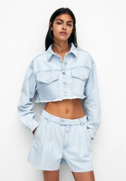 Джинсовые шорты PULL&BEAR, синий
