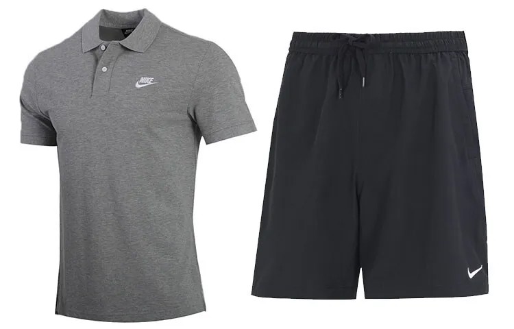 Повседневная спортивная мужская серая куртка и черные брюки Nike, черный