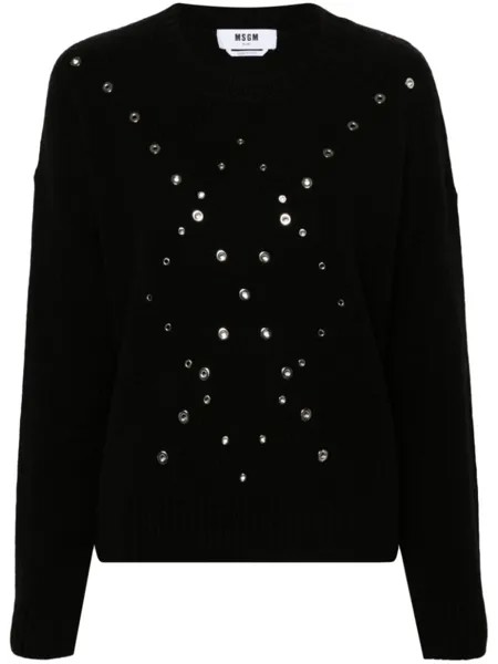 MSGM свитер с заклепками, черный