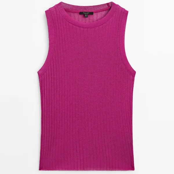 Топ Massimo Dutti Sleeveless Open-knit, фуксия