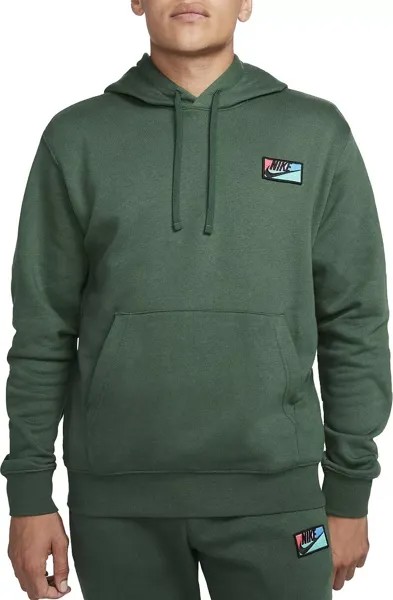 Мужской пуловер с нашивками Nike Club из флиса с капюшоном