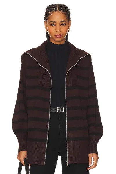 Свитер WeWoreWhat Striped Zip Up, цвет Umber & Black