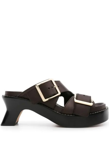 LOEWE мюли с пряжкой, коричневый