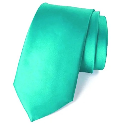 Широкий мужской галстук атласный однотонный мятный (тиффани)