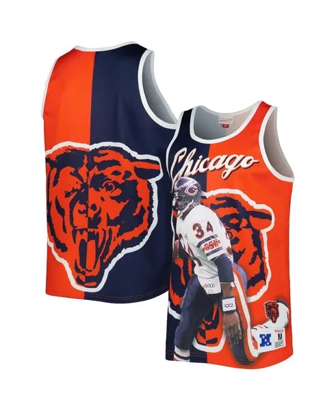Мужская майка walter payton темно-синего, оранжевого цвета chicago bears с изображением вышедших на пенсию игроков Mitchell & Ness, мульти