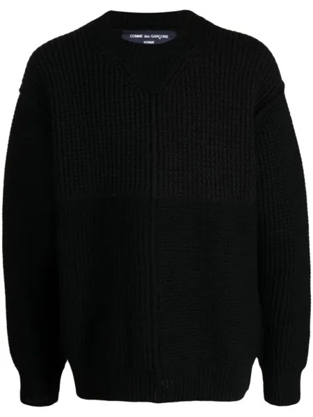 Comme des Garçons Homme шерстяной джемпер с длинными рукавами, черный