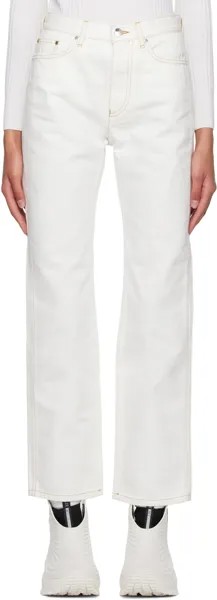 Белые джинсы прямого кроя Moncler