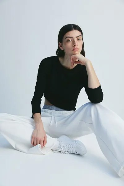 Широкие спортивные брюки H&M, белый