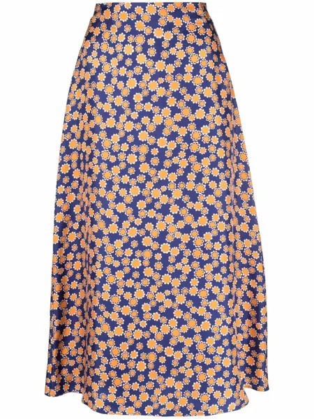 ASPESI шелковая юбка миди с цветочным принтом