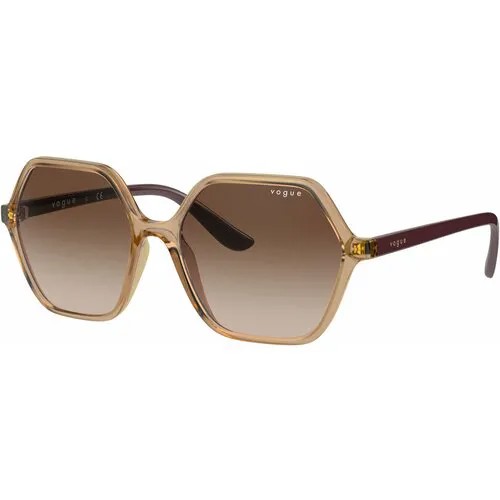 Солнцезащитные очки Vogue eyewear, квадратные, оправа: пластик, градиентные, с защитой от УФ, для женщин, коричневый
