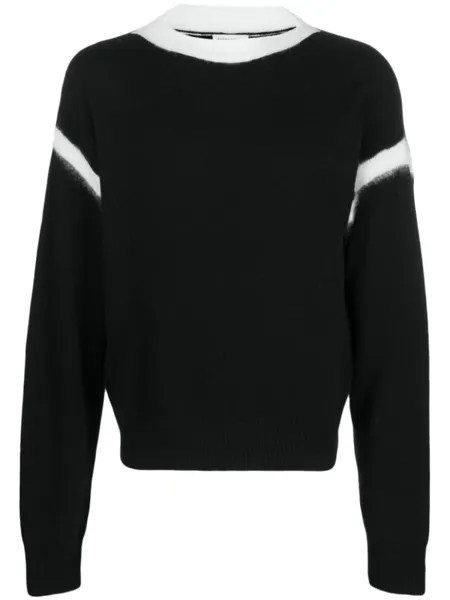 Saint Laurent двухцветный джемпер, черный