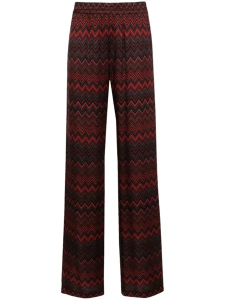 Missoni атласные брюки палаццо с узором шеврон, черный