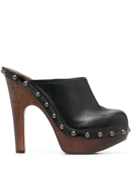 Saint Laurent мюли Joan 105 на платформе, черный