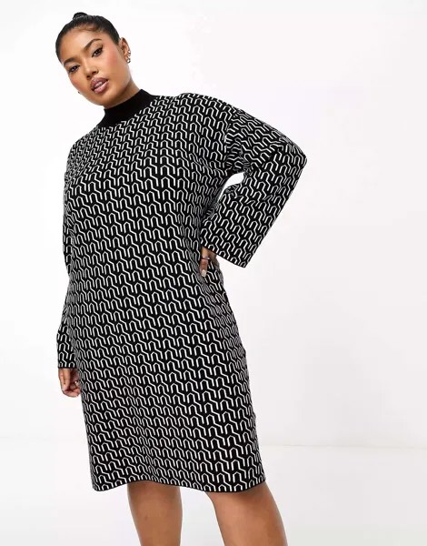 Моно-вязанное мини-платье Vero Moda с геометрией