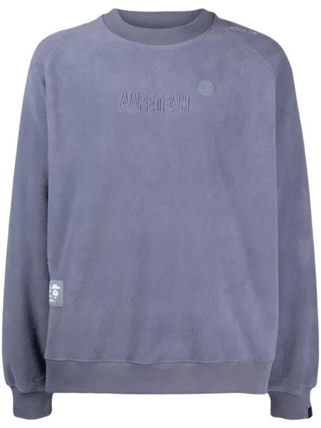 Флисовая толстовка с вышитым логотипом AAPE BY *A BATHING APE, синий