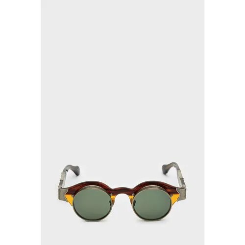 Солнцезащитные очки Matsuda, круглые, оправа: металл, коричневый