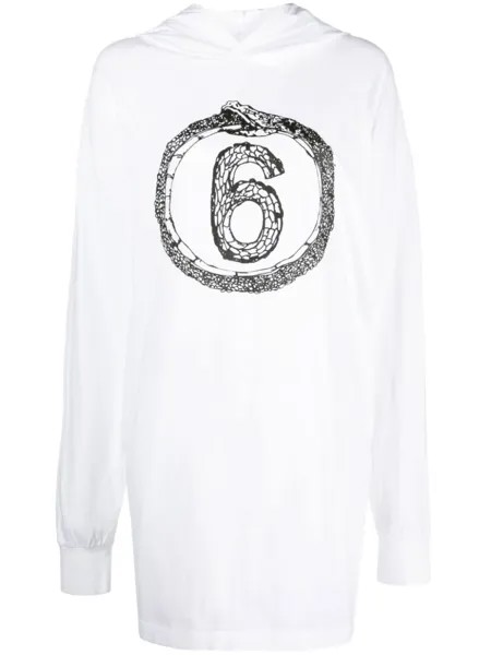 Худи оверсайз с логотипом MM6 Maison Margiela, белый