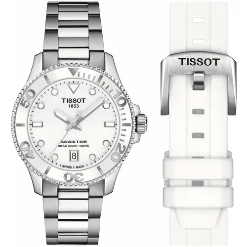 Наручные часы TISSOT T-Sport, белый, серебряный