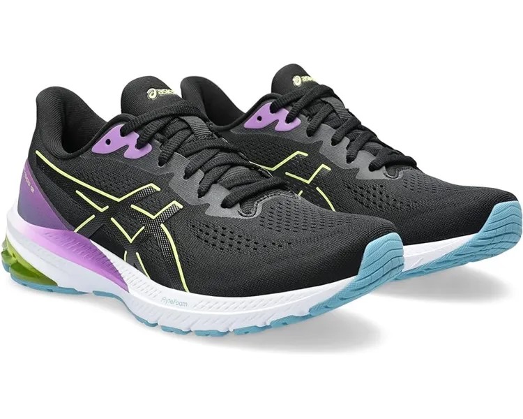 Кроссовки ASICS GT-1000 12, цвет Black/Glow Yellow