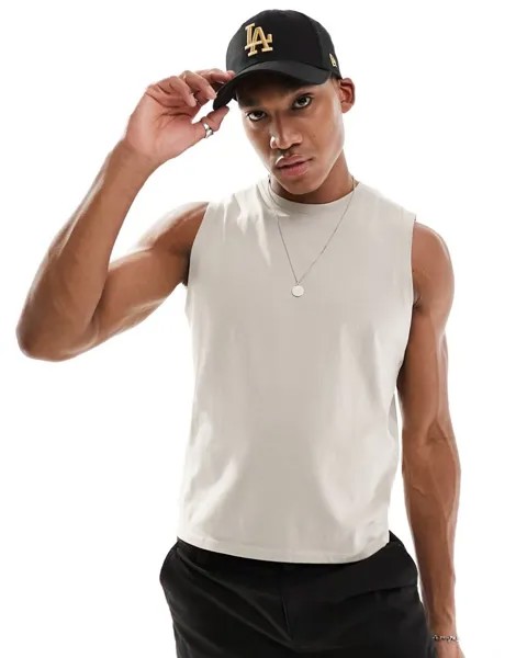 Укороченная майка цвета камня ASOS DESIGN