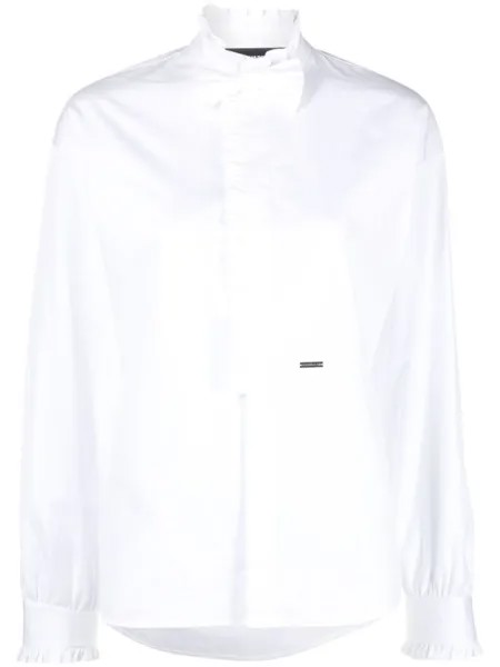Dsquared2 ruffled bow-detail shirt, белый