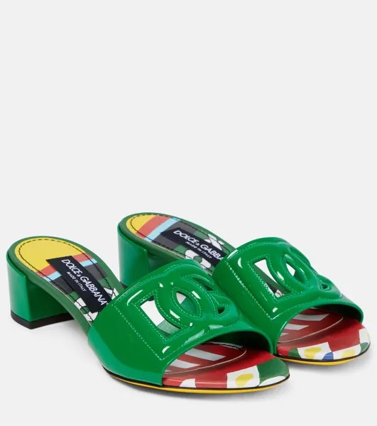 Мюли DG из лакированной кожи Dolce&Gabbana, зеленый