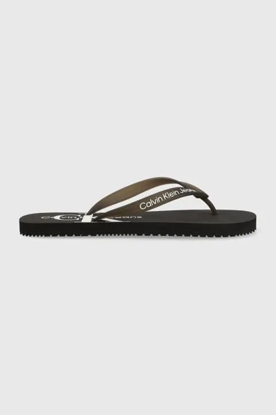 Шлепанцы BEACH SANDAL MONOGRAM из ТПУ Calvin Klein Jeans, черный
