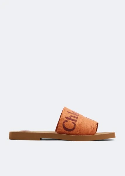 Сандалии CHLOÉ Woody flat sandals, оранжевый
