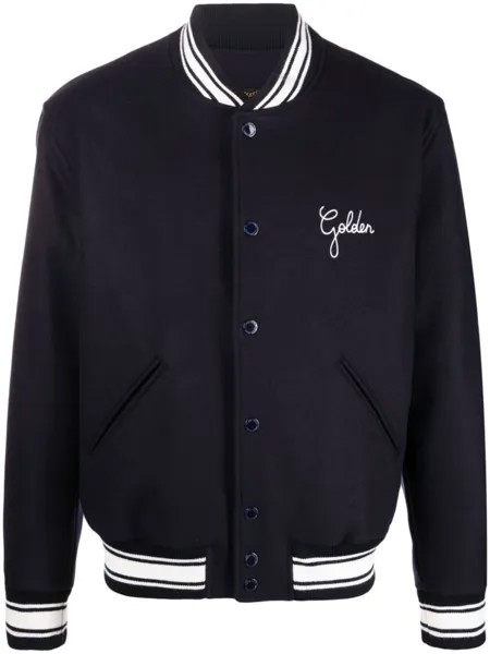 Golden Goose бомбер с вышитым логотипом, синий