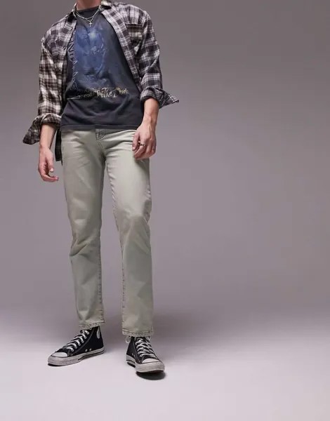 Свободные джинсы Topman полустиранного оттенка
