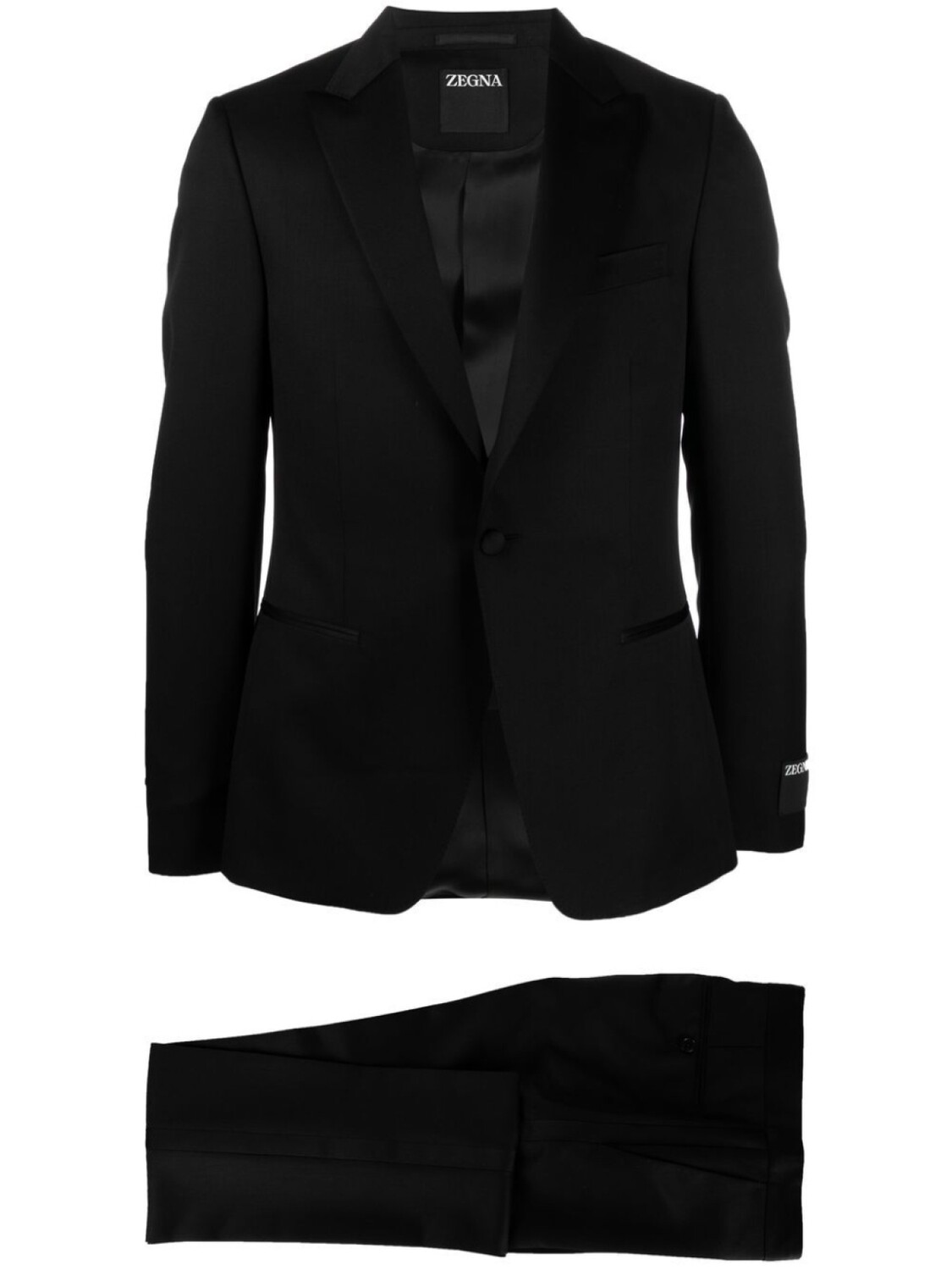 Zegna костюм с однобортным пиджаком, черный