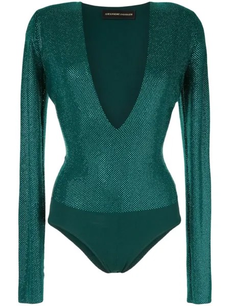 Боди с глубоким вырезом Alexandre Vauthier, зеленый