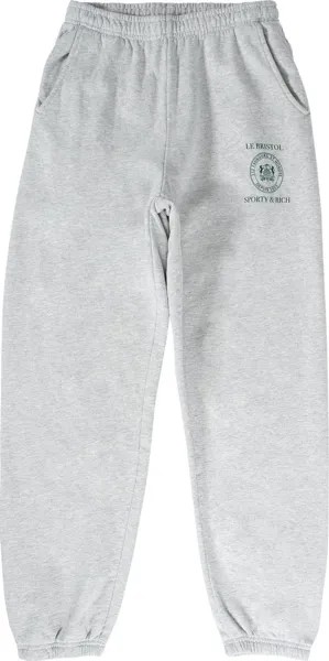 Худи Sporty & Rich Crest Seal 'Heather Grey/Forest Green', серый