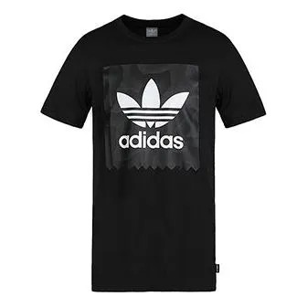 Футболка оригинальные с логотипом повседневные спортивные с коротким рукавом Adidas, черный