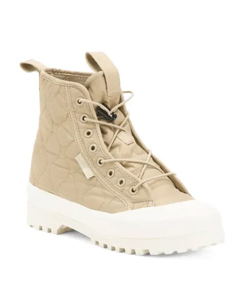 Стеганые высокие кеды Alpine Superga, серый