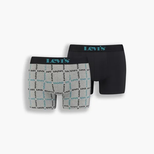 Боксеры мужские Levi's Logo Plaid Boxer Brief 2P разноцветные XL