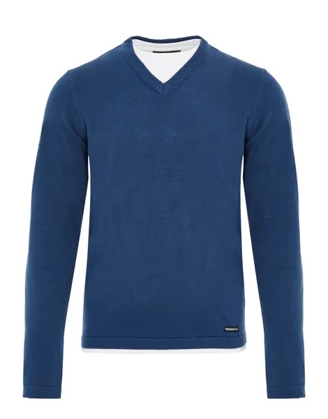 Пуловер Threadbare V THB Jumper BRAMWELL V Neck, цвет Denim