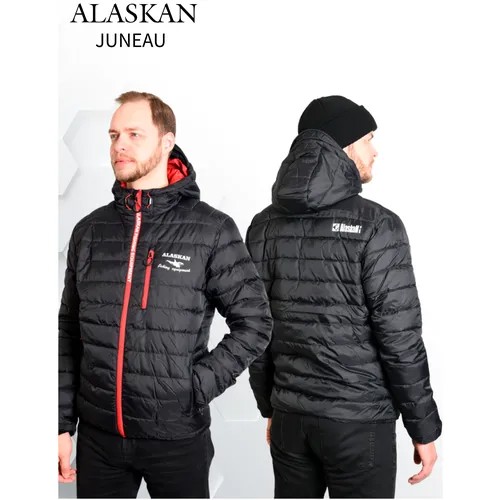 Куртка Alaskan демисезонная, силуэт прямой, ветрозащитная, водонепроницаемая, размер 50-52, черный, красный